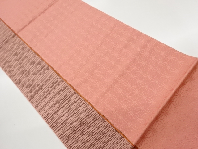 麻の葉に横段模様織出し全通袋帯